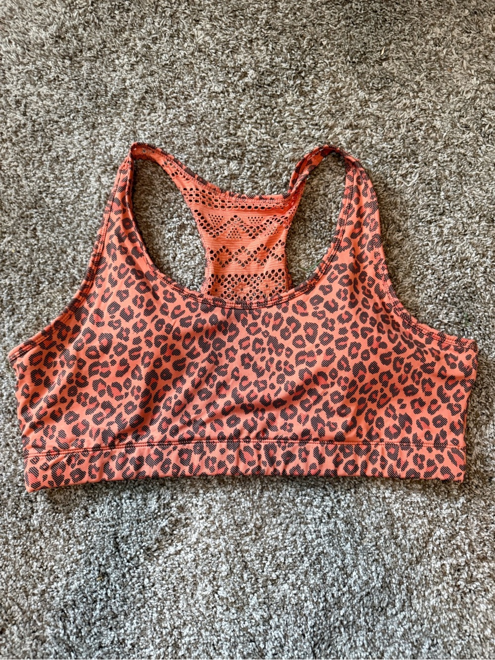 ZYIA Orange Leopard Print Racerback Sports Bra
